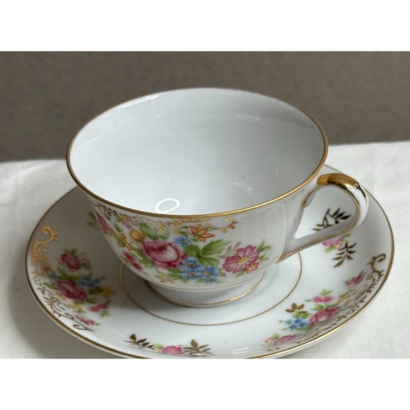 Maruichi China Coffee Tea Cup Saucer Rose Pattern Replacement Gift Bridal Party - Picture 7 of 7